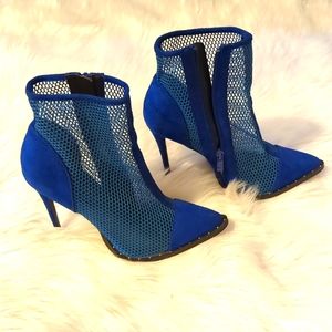 Royal 💙 blue Fishnet Ankle boots Women's 7.5